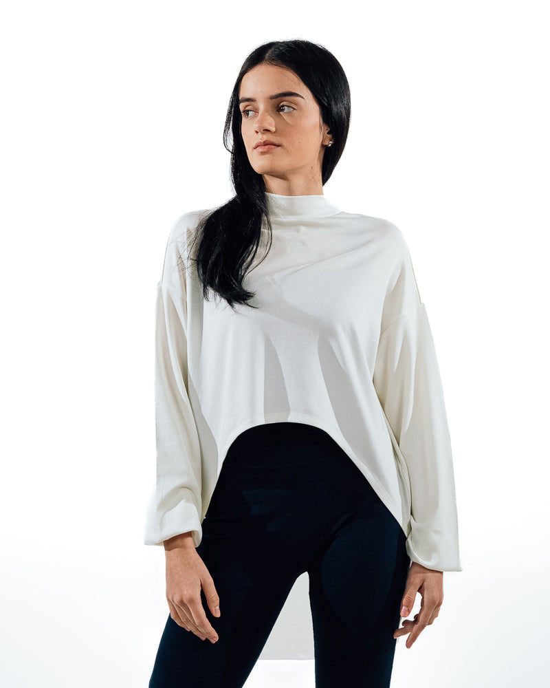 Cropped Workout Top - White