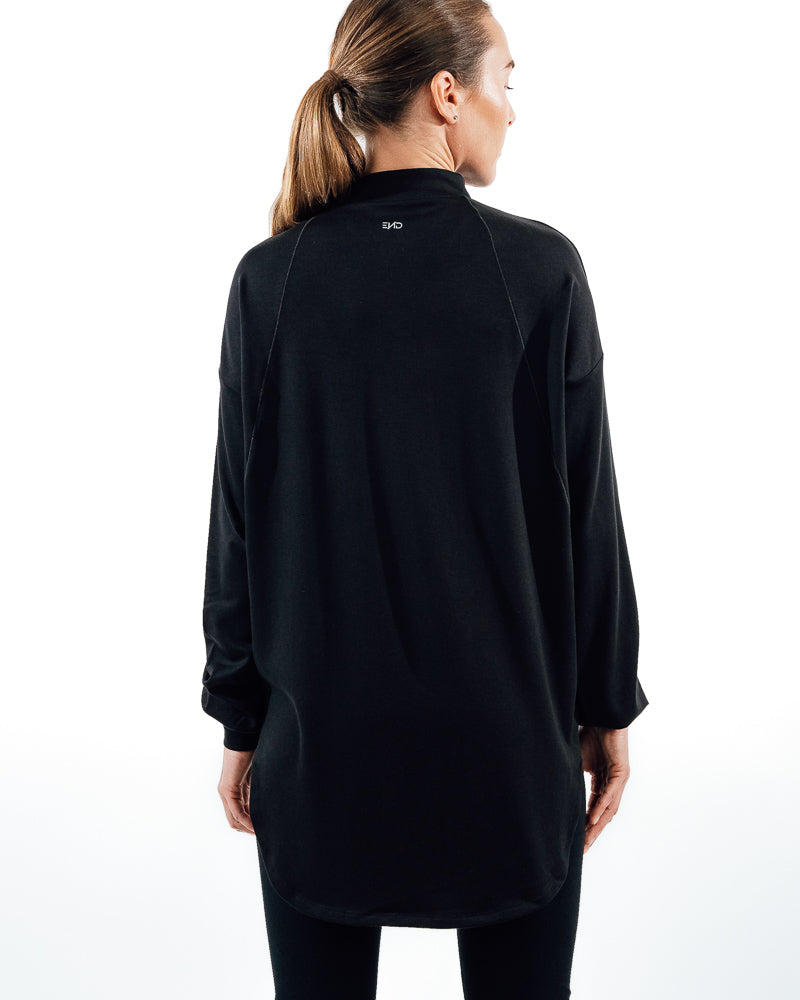 Cropped Workout Top - Black