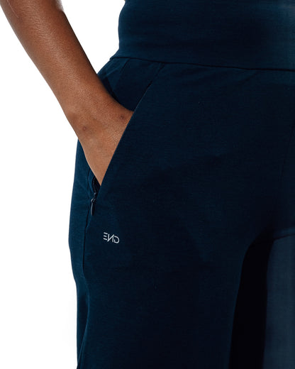 Wide-Leg Workout Pants - Navy