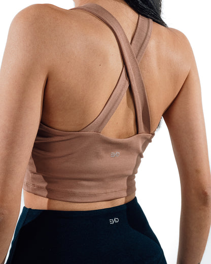 Cross Back Sports Bra - Peach