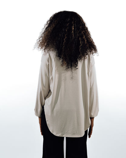 Cropped Workout Top - Beige