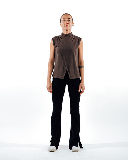 Sleeveless Workout Top - Brown