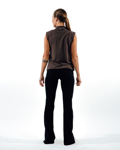 Sleeveless Workout Top - Brown