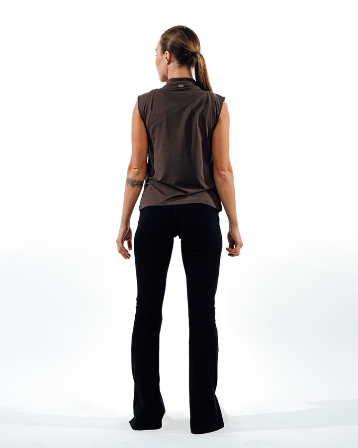 Sleeveless Workout Top - Brown