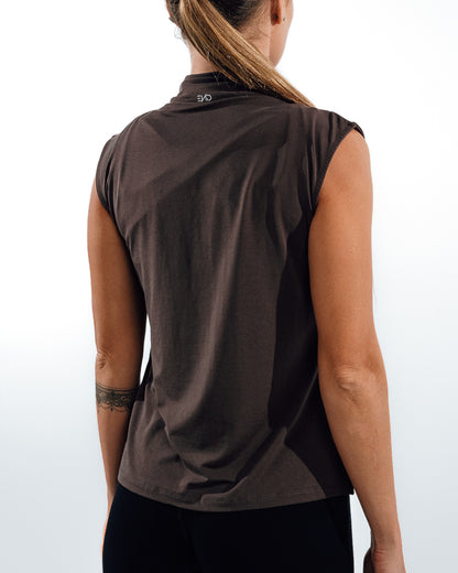 Sleeveless Workout Top - Brown
