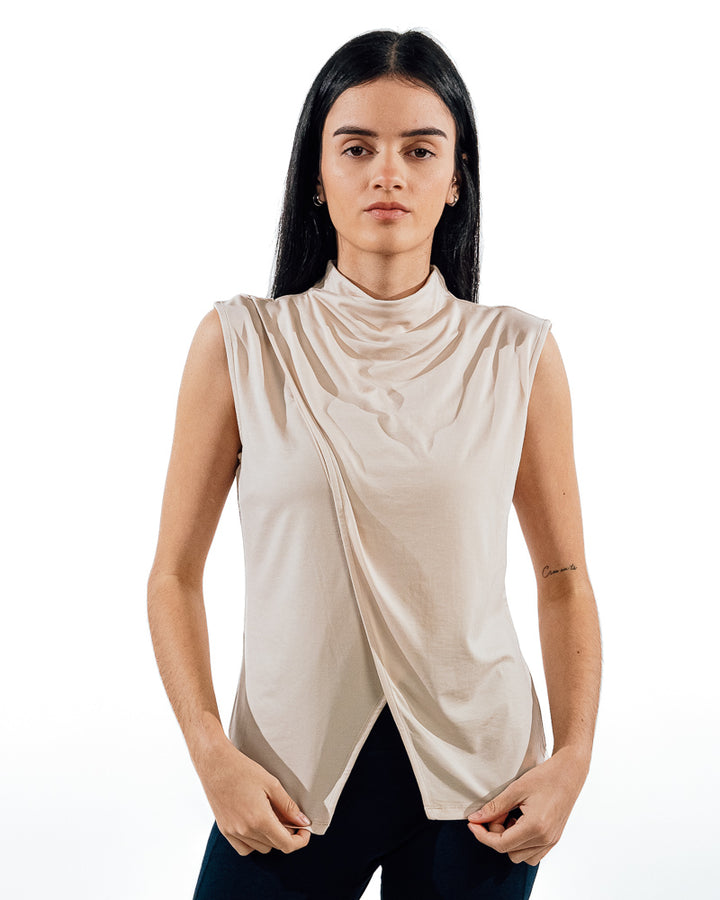 Sleeveless Workout Top - Beige