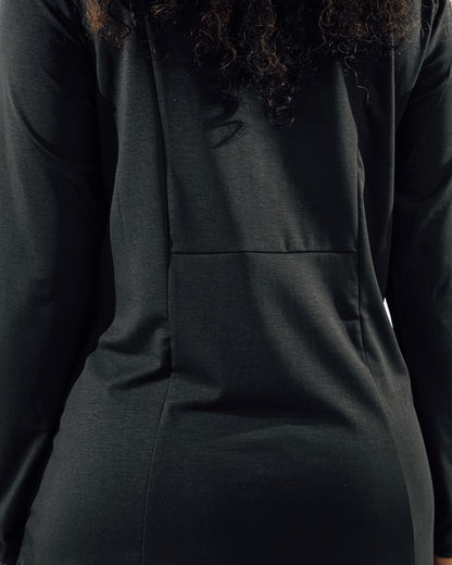 High-Neck Modest Workout Top - Grey