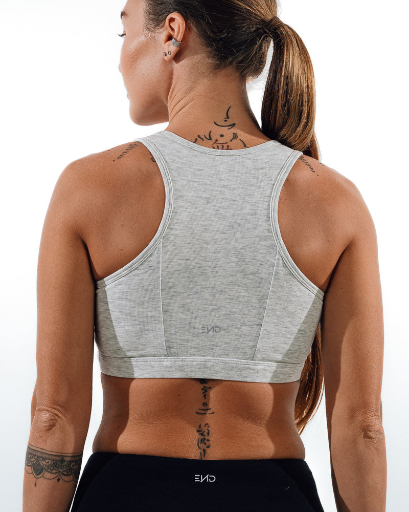 Essential Sports Bra - Grey Slash End