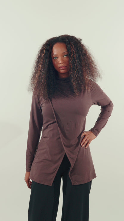 Asymmetric Workout Top - Beige